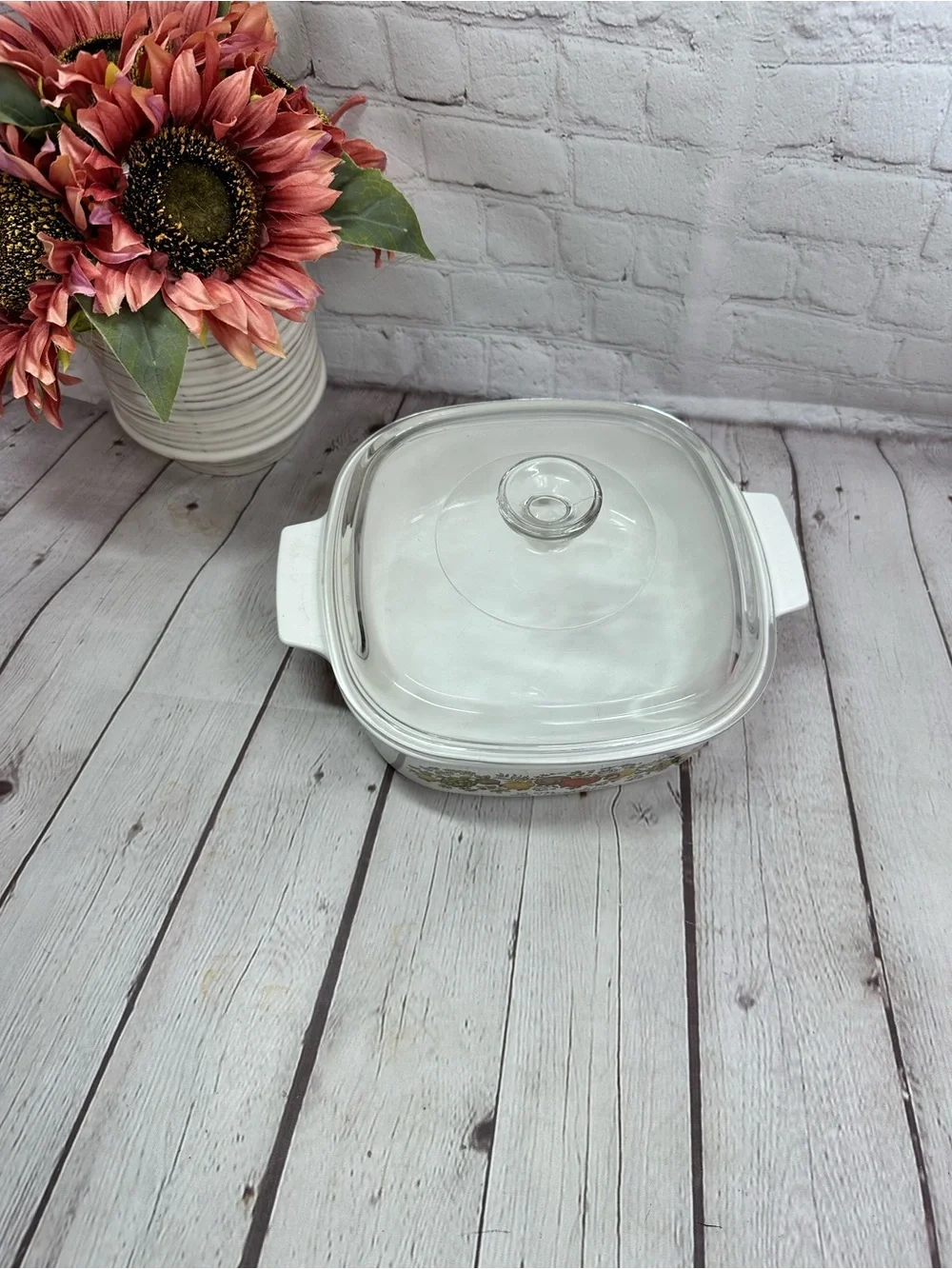 vtg Corning ware spice of life la marjalaine 2qt Casserole Dish A-2-B Glass Lid